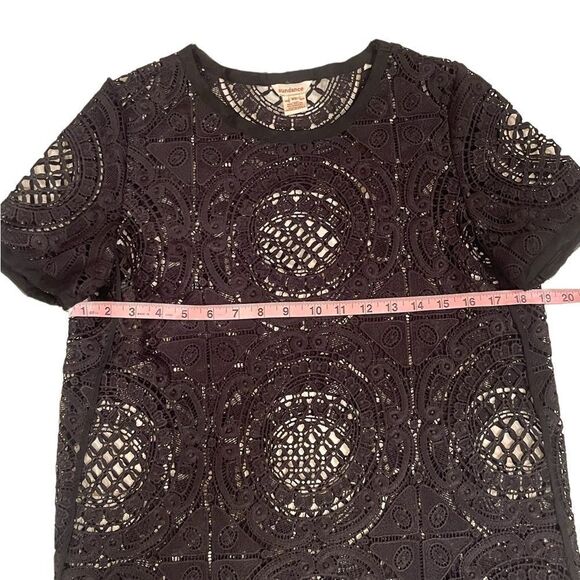 Sundance Black Shadow Dance Open Knit Crochet Eyelet Top Size XS - Picture 11 of 14